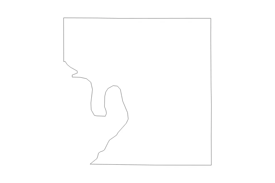 Mapa de Hillsborough, Florida de tipo contorno para América del Norte, con contorno con límites limpios.