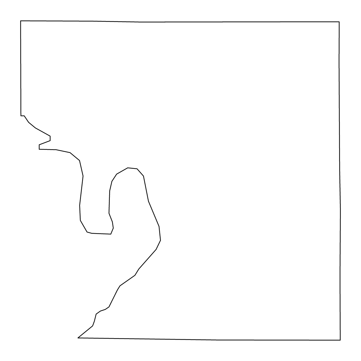 Mapa de contorno de Hillsborough, Florida.