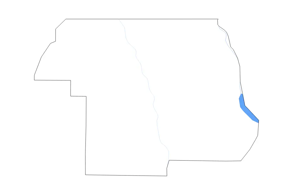 Outline map of Jackson County, Florida with subdivision borders and major lakes and rivers.