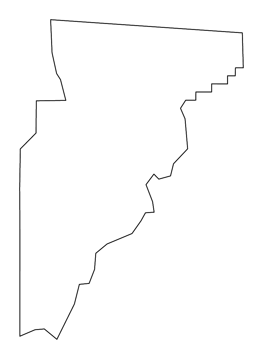 Mapa de contorno de Jefferson, Florida con ríos.