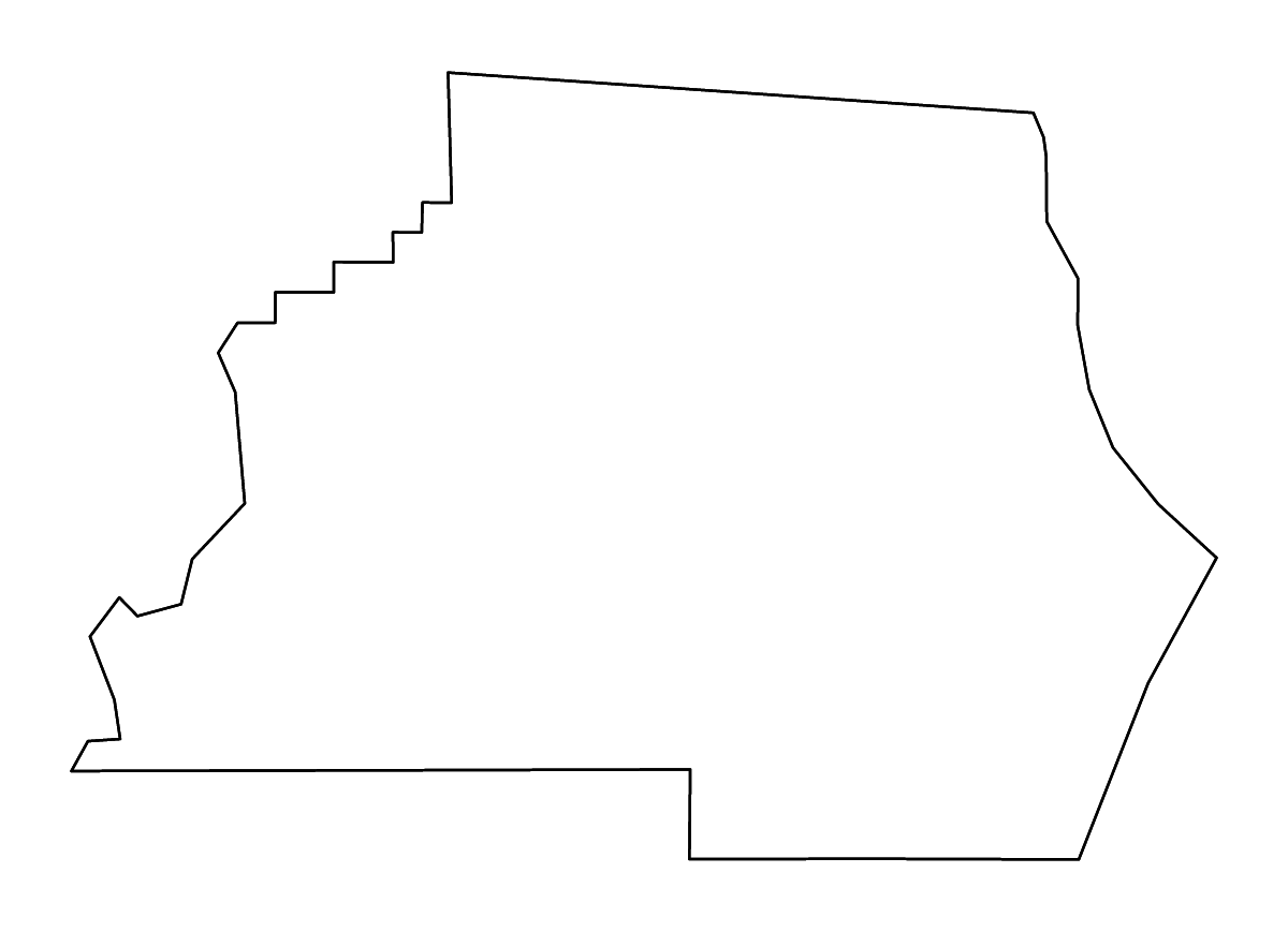 Carte de contour de Madison, Florida avec rivières.