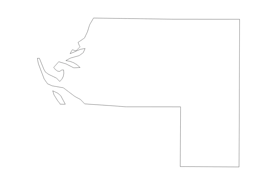 Mapa de Manatee, Florida de tipo contorno para América del Norte, con contorno con límites limpios.