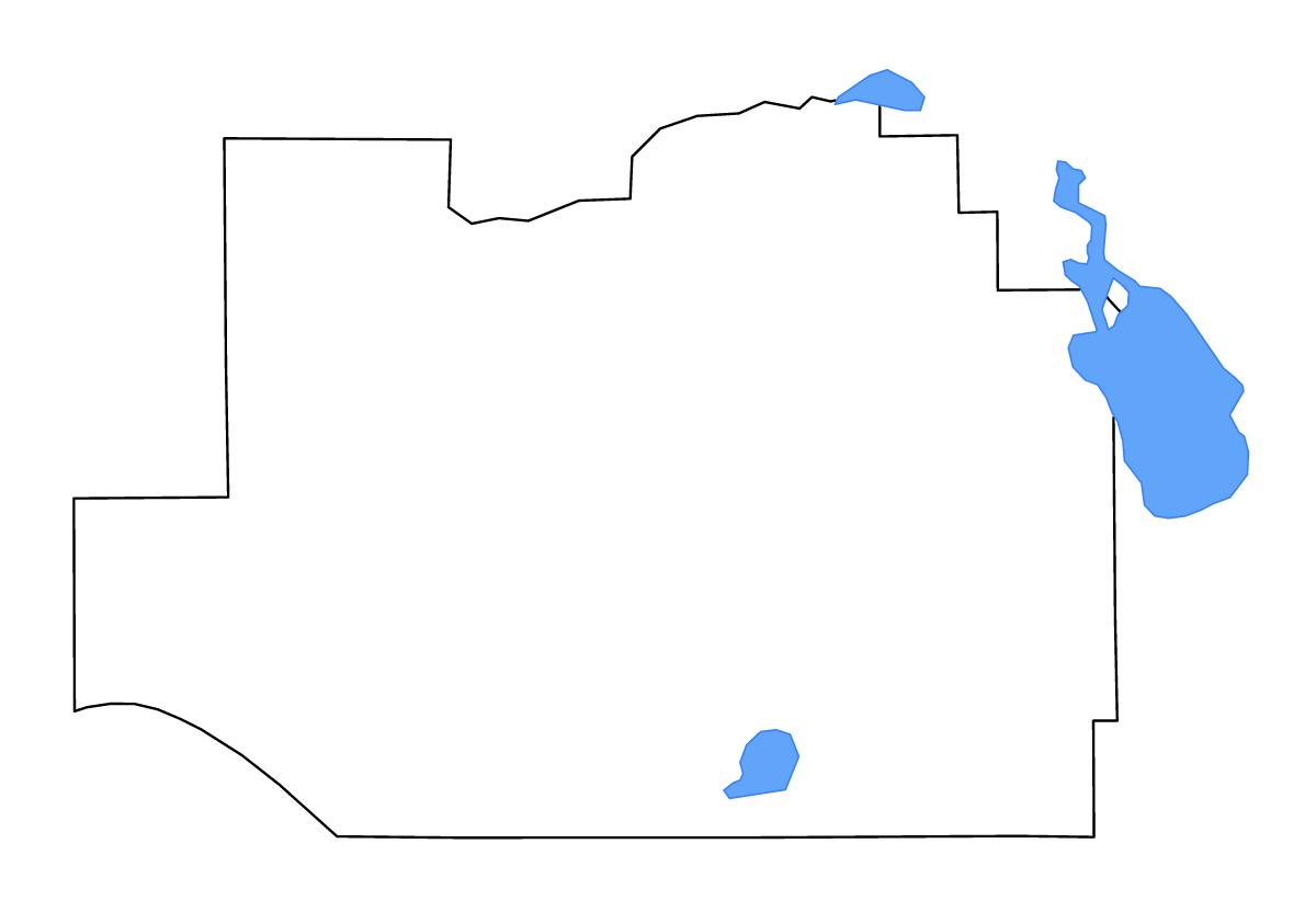 Carte de contour de Marion, Florida avec lacs et rivières.