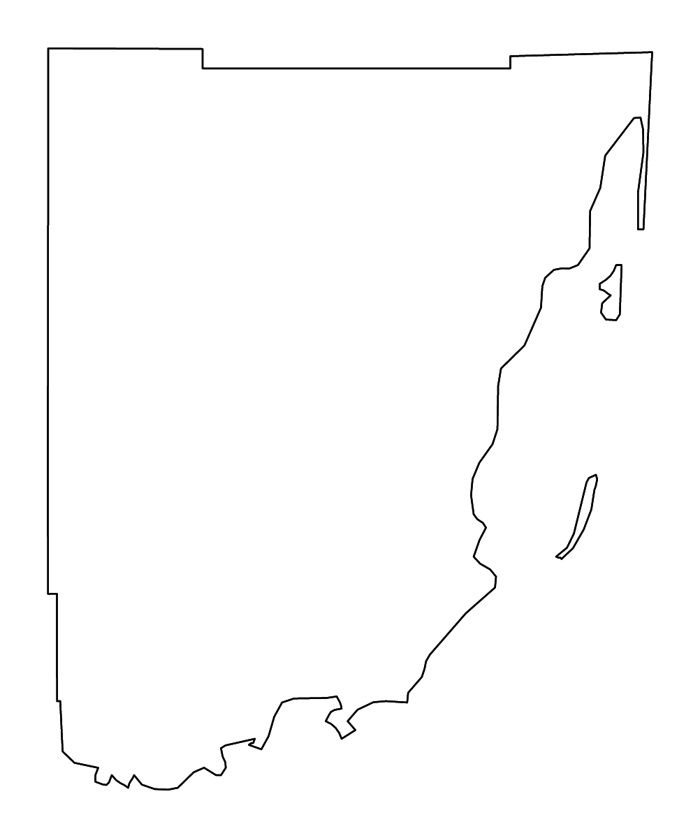 Carte de contour de Miami-Dade, Florida avec rivières.