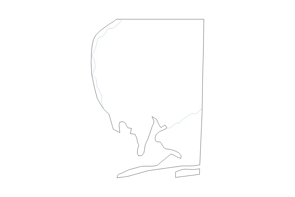 Mapa de Santa Rosa, Florida de tipo contorno y ríos para América del Norte, con contorno y ríos con límites limpios.