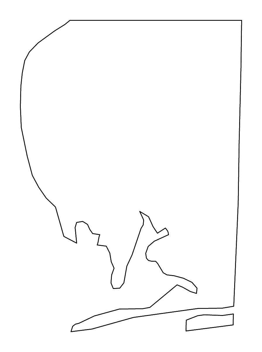 Mapa de contorno de Santa Rosa, Florida con ríos.