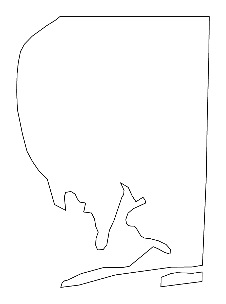 Mapa de contorno de Santa Rosa, Florida con ríos.