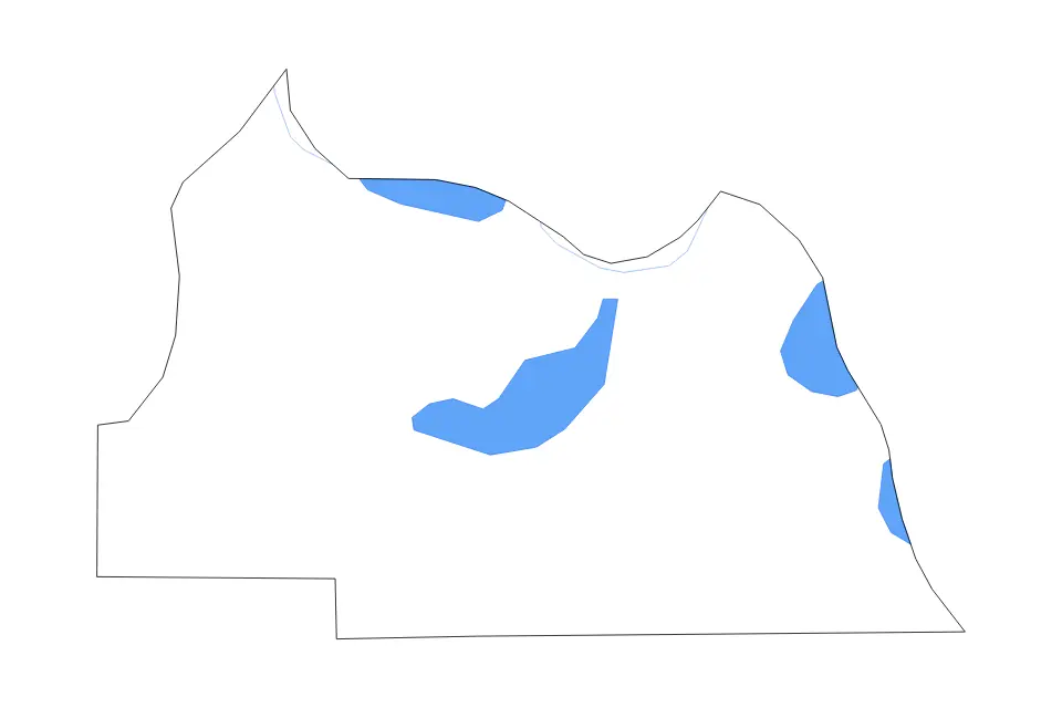 Outline map of Seminole County, Florida with subdivision borders and major lakes and rivers.