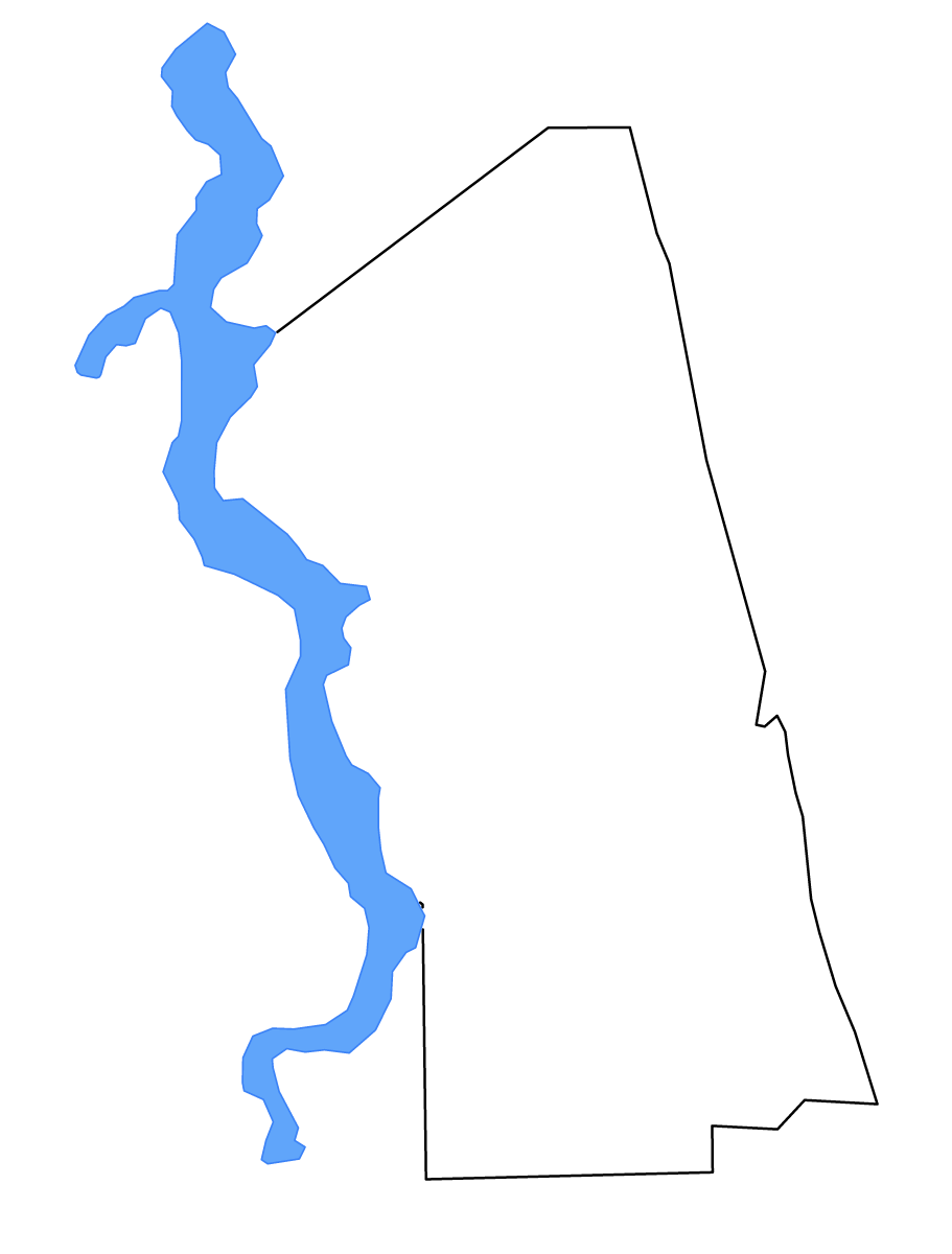 Carte de contour de St. Johns, Florida avec lacs.