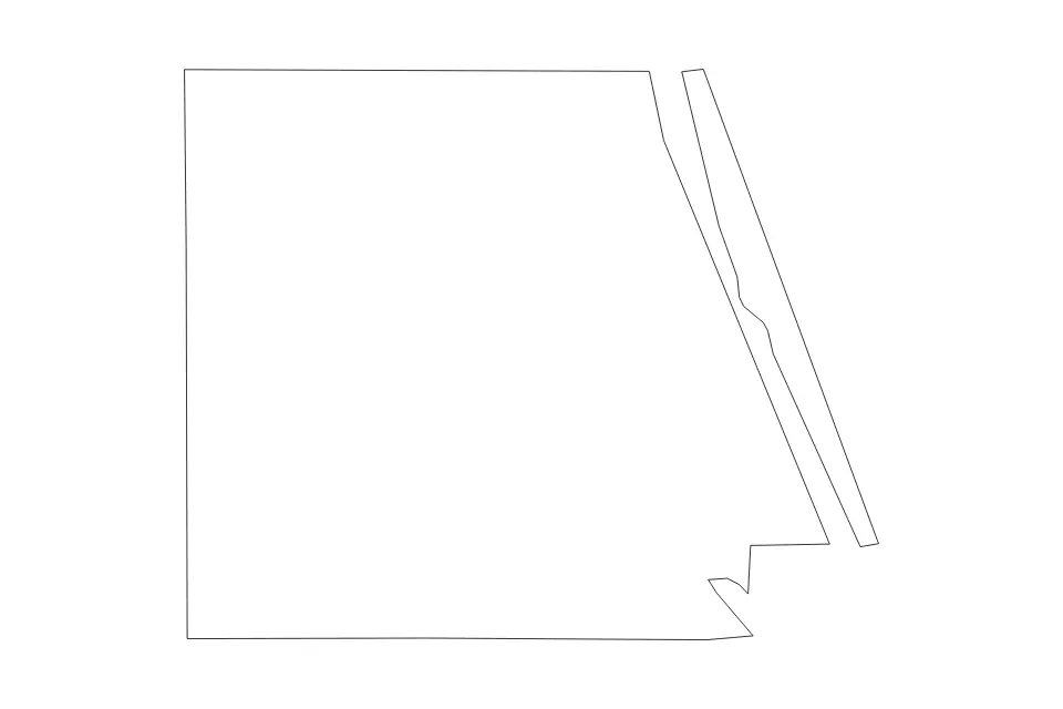 Mapa de St. Lucie, Florida de tipo contorno para América del Norte, con contorno con límites limpios.