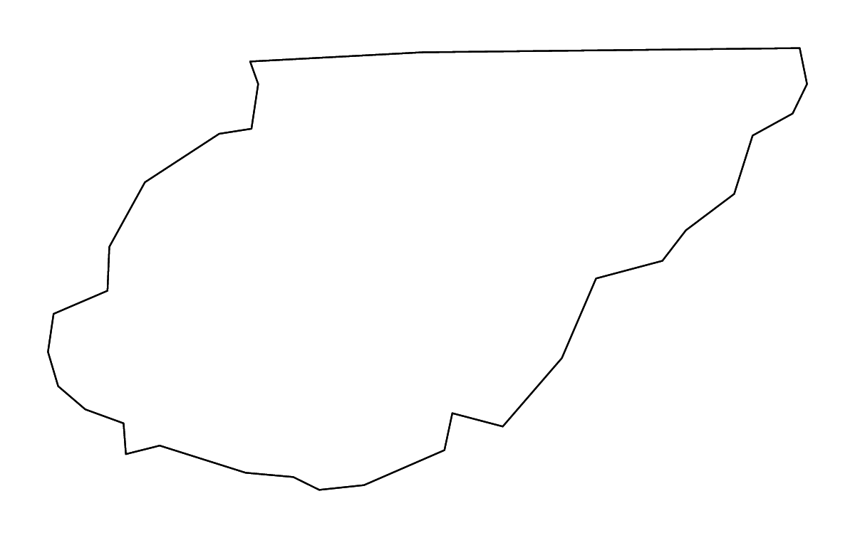 Mapa de contorno de Union, Florida con ríos.