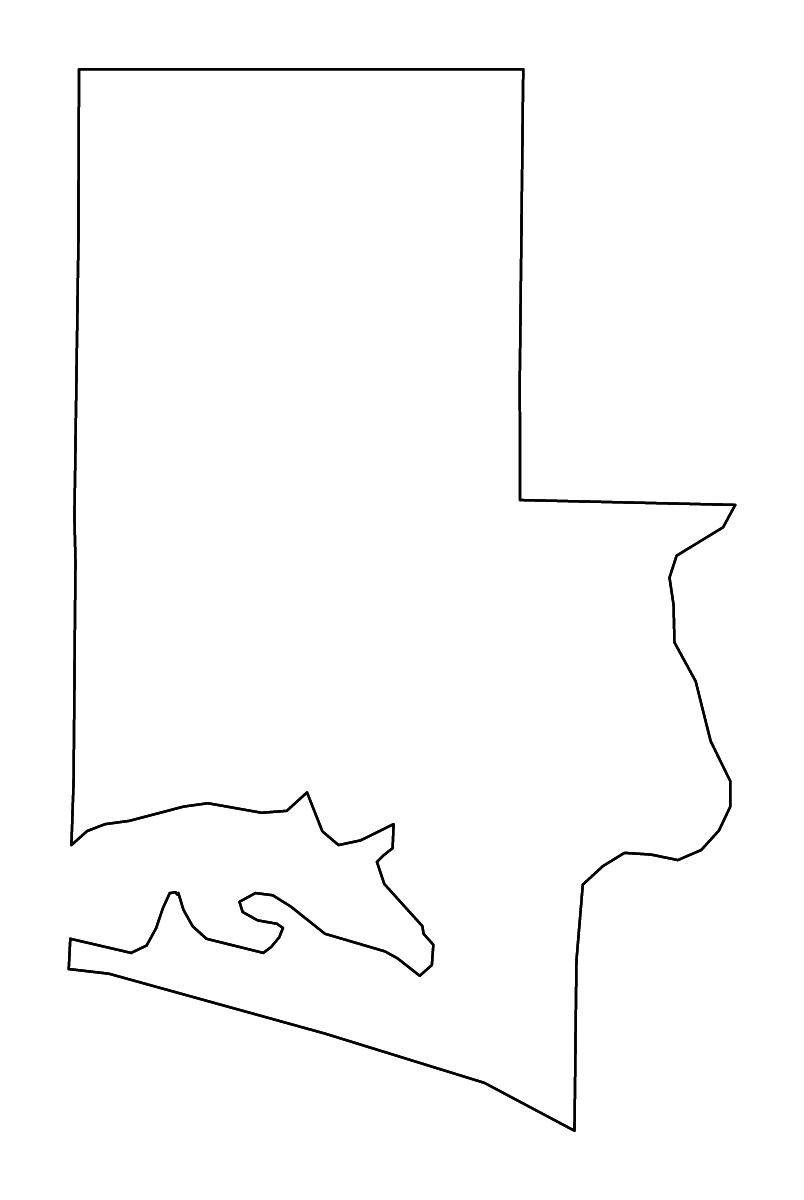 Carte de contour de Walton, Florida avec rivières.