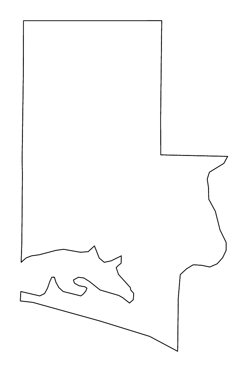 Mapa de contorno de Walton, Florida con ríos.