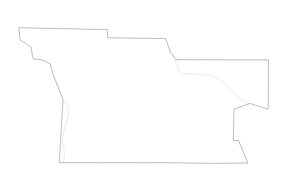 Outline map of Atkinson County, Georgia with subdivision borders and rivers.
