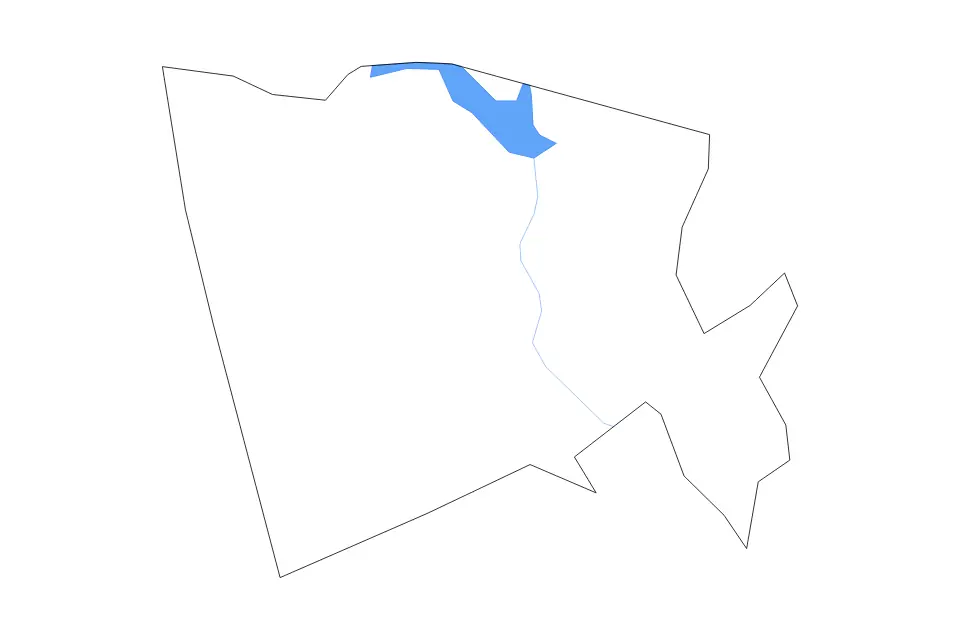Outline map of Baldwin County, Georgia with subdivision borders and major lakes and rivers.