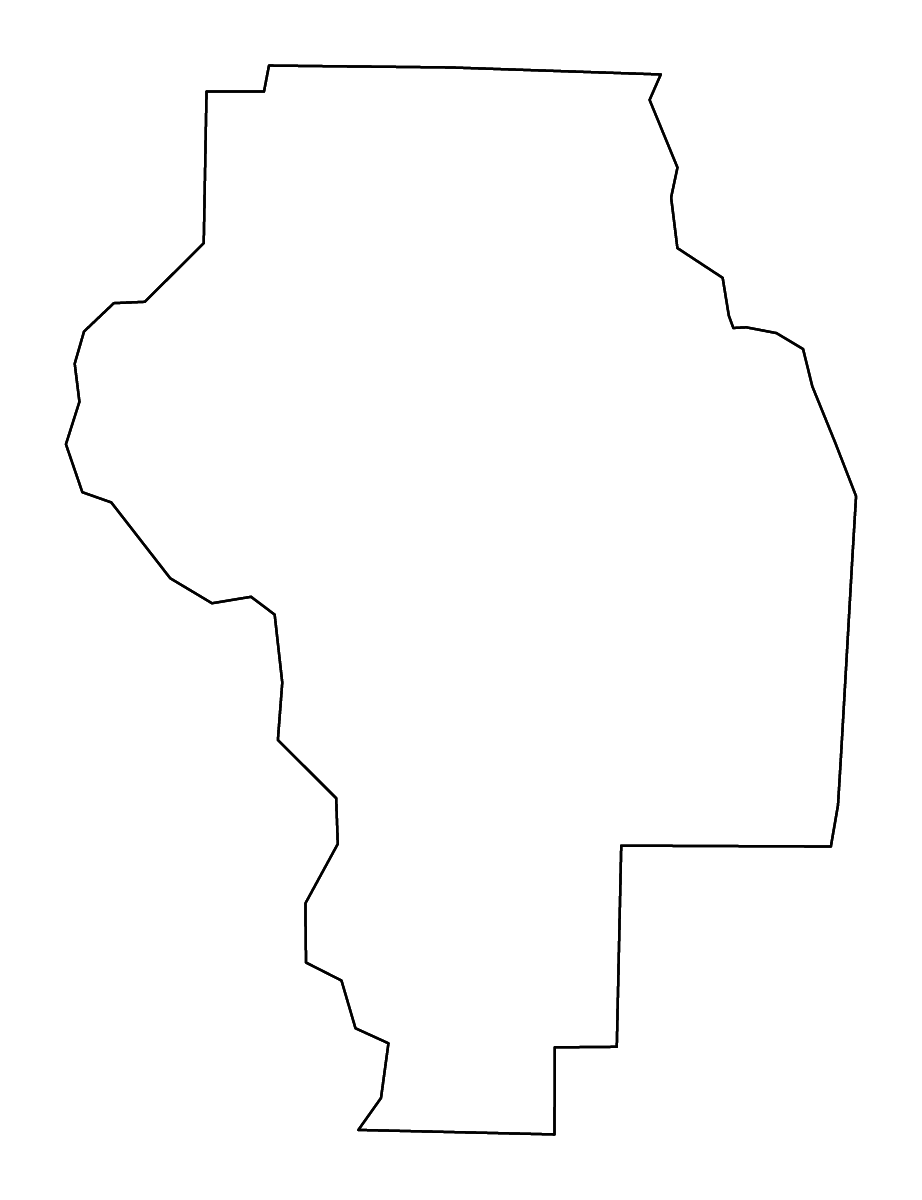Mapa de contorno de Berrien, Georgia con ríos.