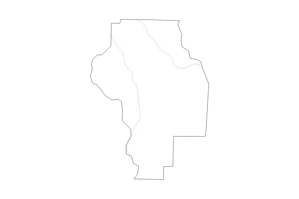 Mapa de Berrien, Georgia de tipo contorno y ríos para América del Norte, con contorno y ríos con límites limpios.