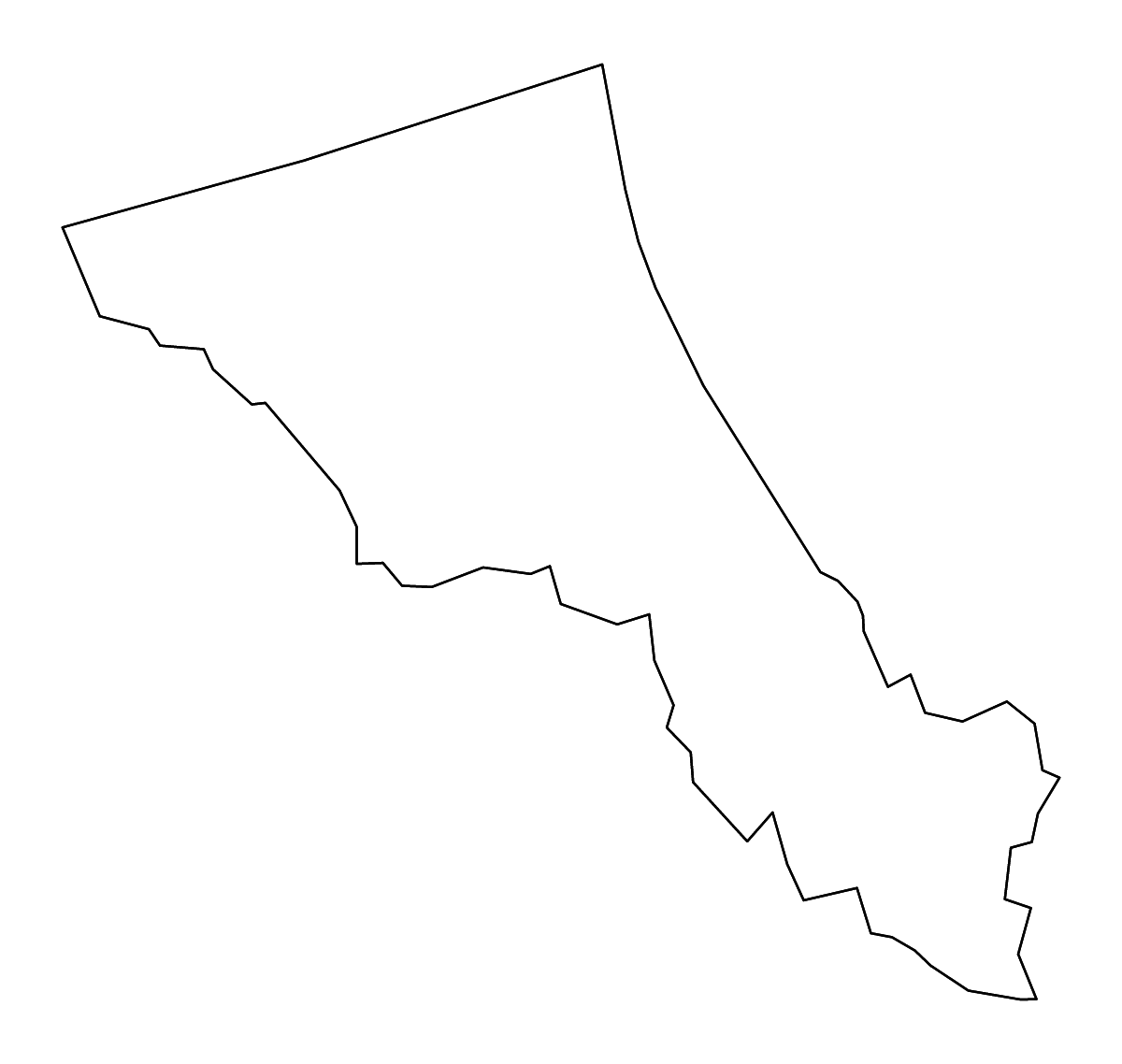 Mapa de contorno de Bryan, Georgia con ríos.