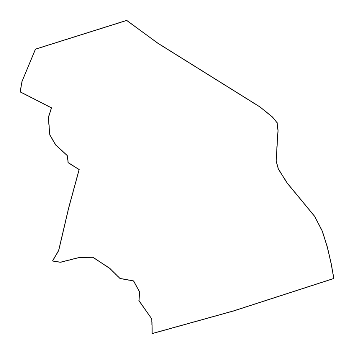 Mapa de contorno de Bulloch, Georgia con ríos.