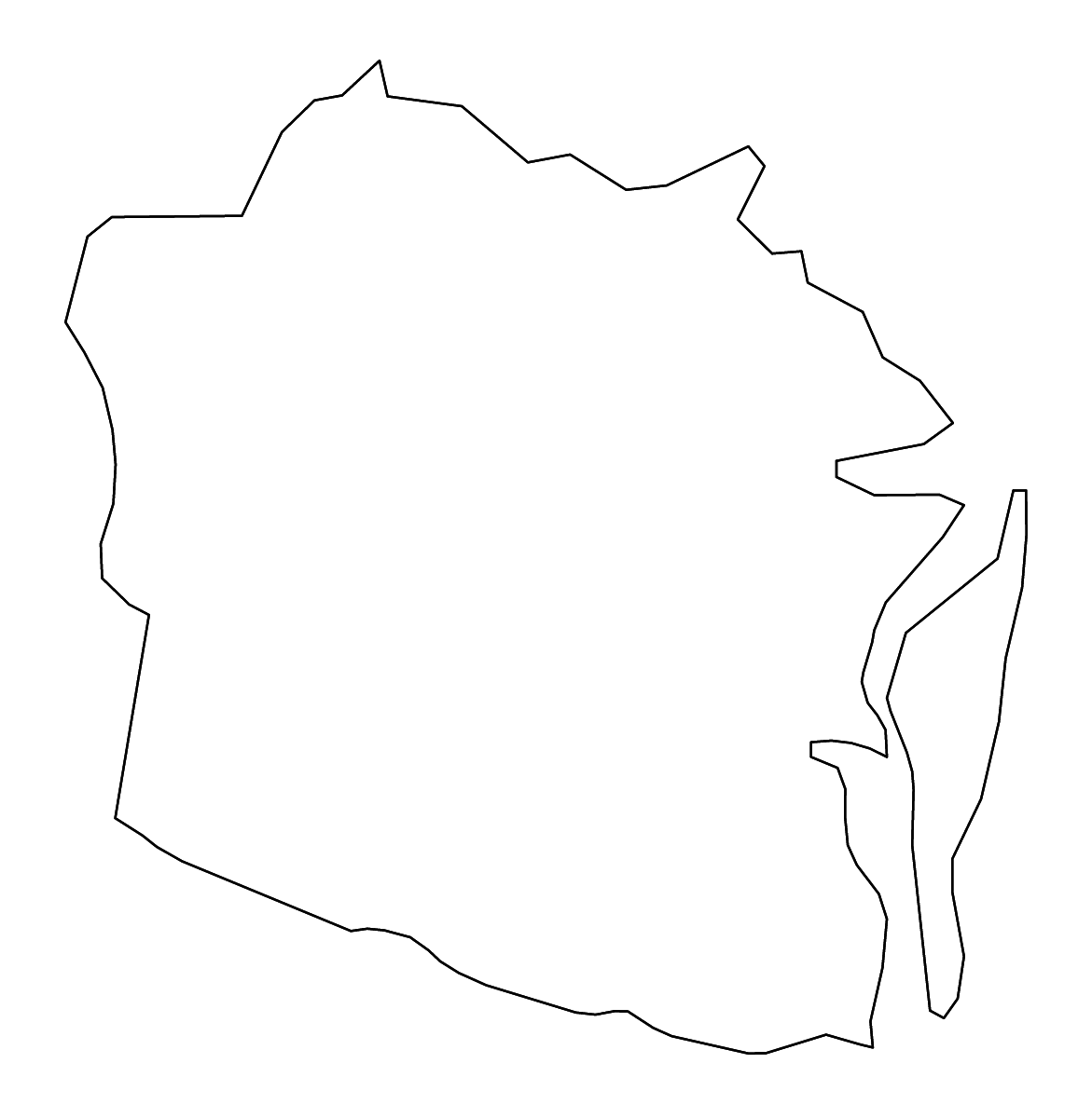 Mapa de contorno de Camden, Georgia con ríos.