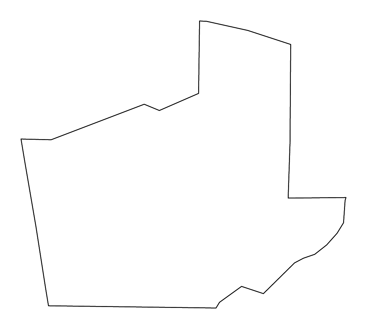 Mapa de contorno de Carroll, Georgia con ríos.