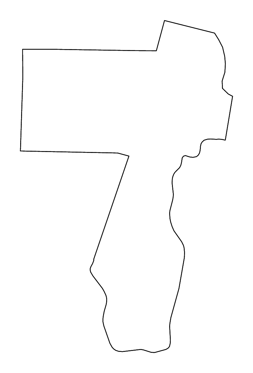 Mapa de contorno de Charlton, Georgia con ríos.