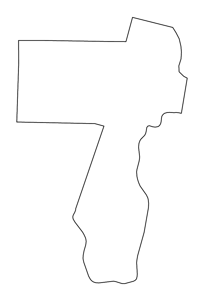 Carte de contour de Charlton, Georgia avec rivières.