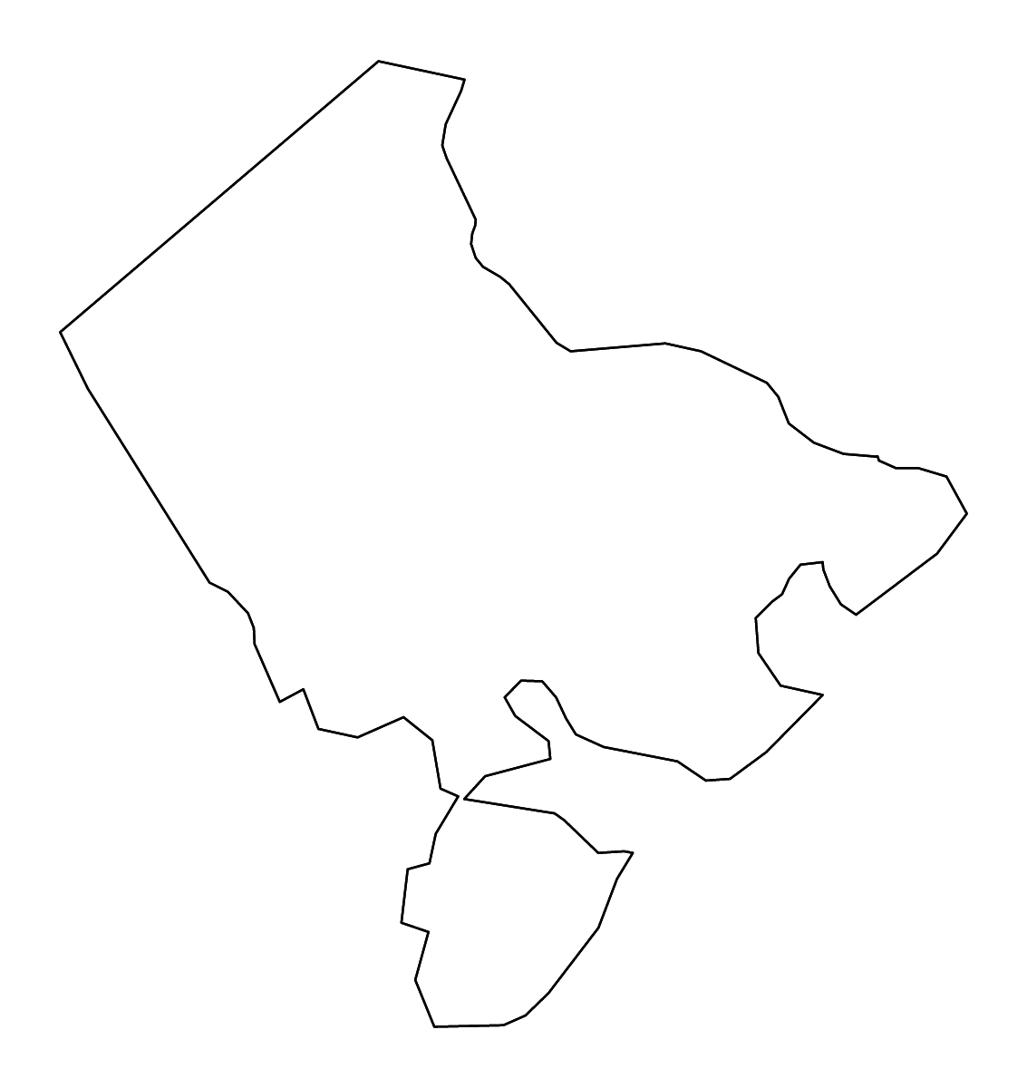 Mapa de contorno de Chatham, Georgia con ríos.