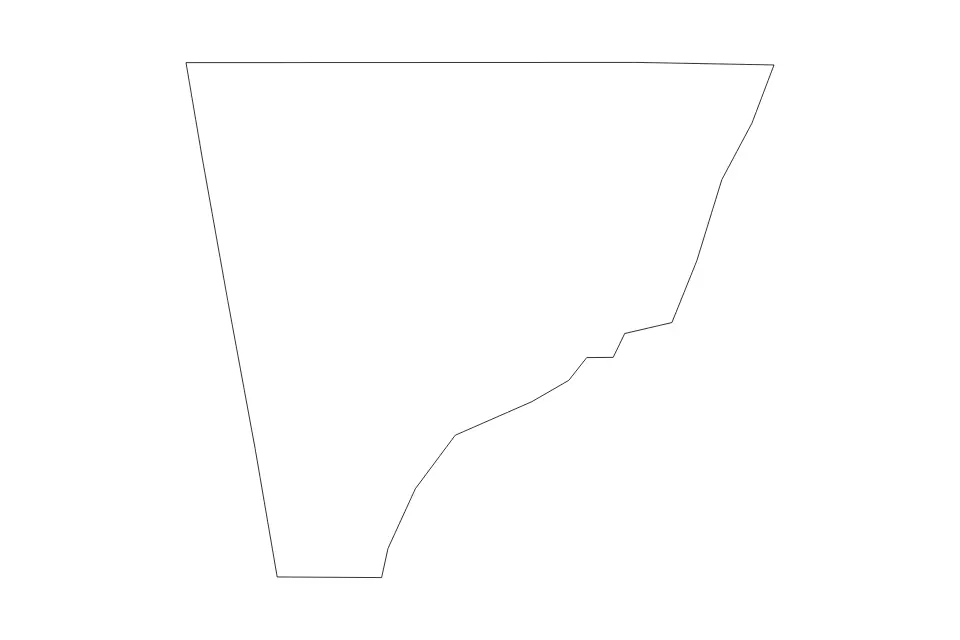 Mapa de Chattooga, Georgia de tipo contorno para América del Norte, con contorno con límites limpios.