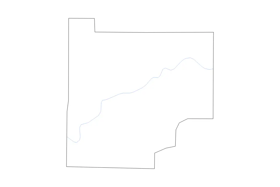 Carte de Cherokee, Georgia de type contour et rivières pour Amérique du Nord, montrant contour et rivières avec des limites nettes.