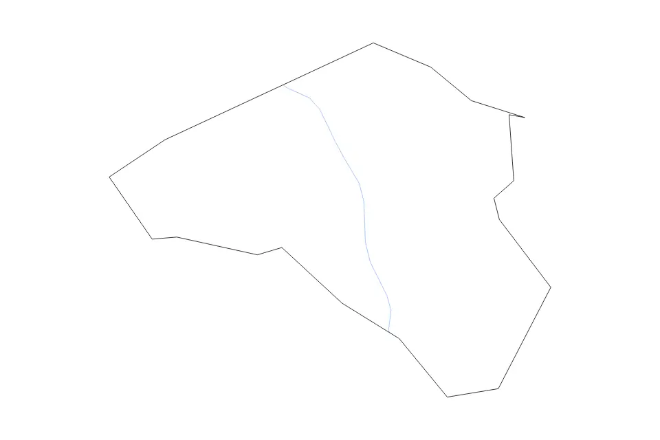 Outline map of Clarke County, Georgia with subdivision borders and rivers.