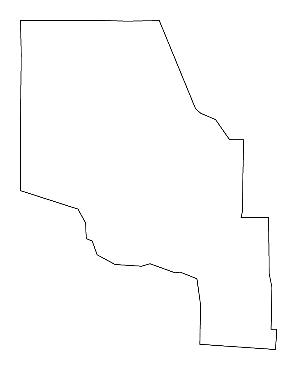 Carte de contour de Clinch, Georgia avec rivières.