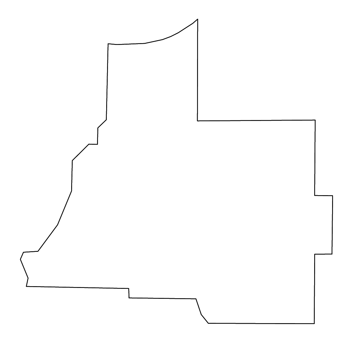 Mapa de contorno de Coffee, Georgia con ríos.