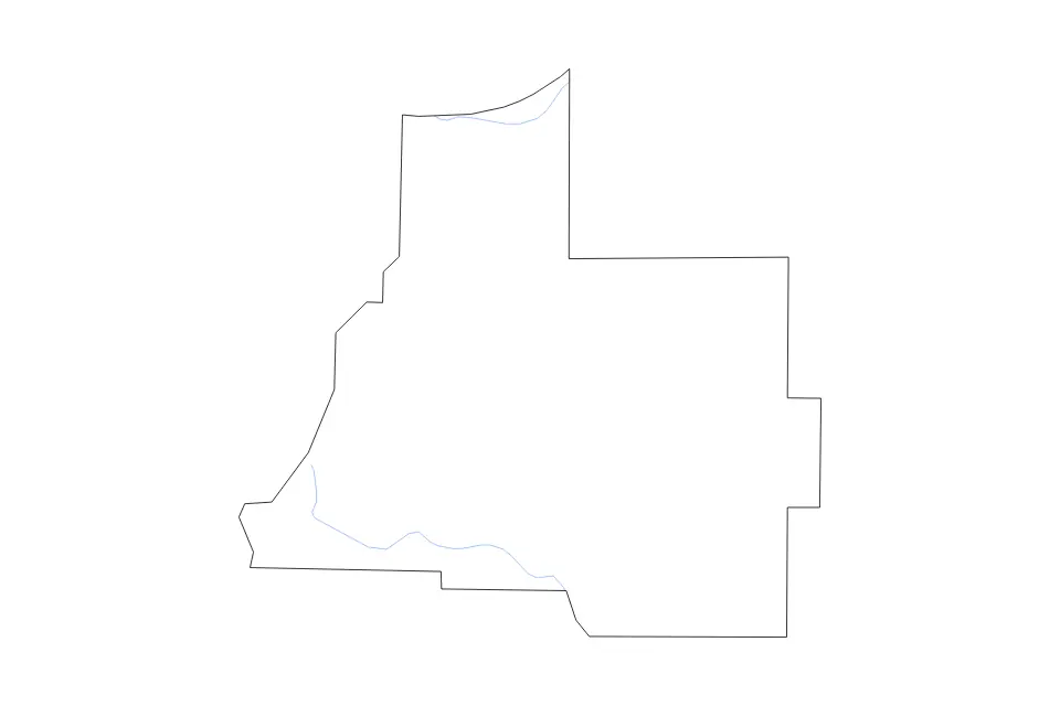Carte de Coffee, Georgia de type contour et rivières pour Amérique du Nord, montrant contour et rivières avec des limites nettes.