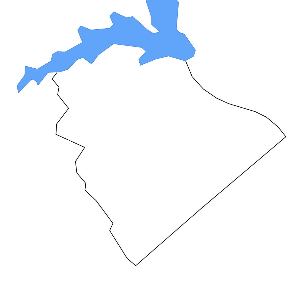 Mapa de contorno de Columbia, Georgia con lagos y ríos.