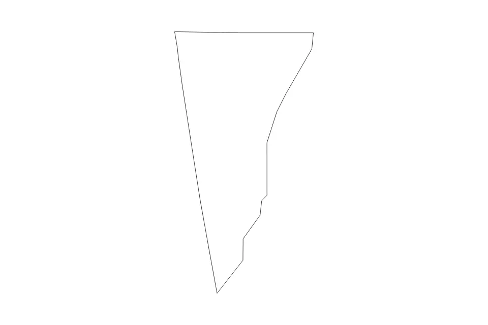 Outline map of Dade County, Georgia with subdivision borders.