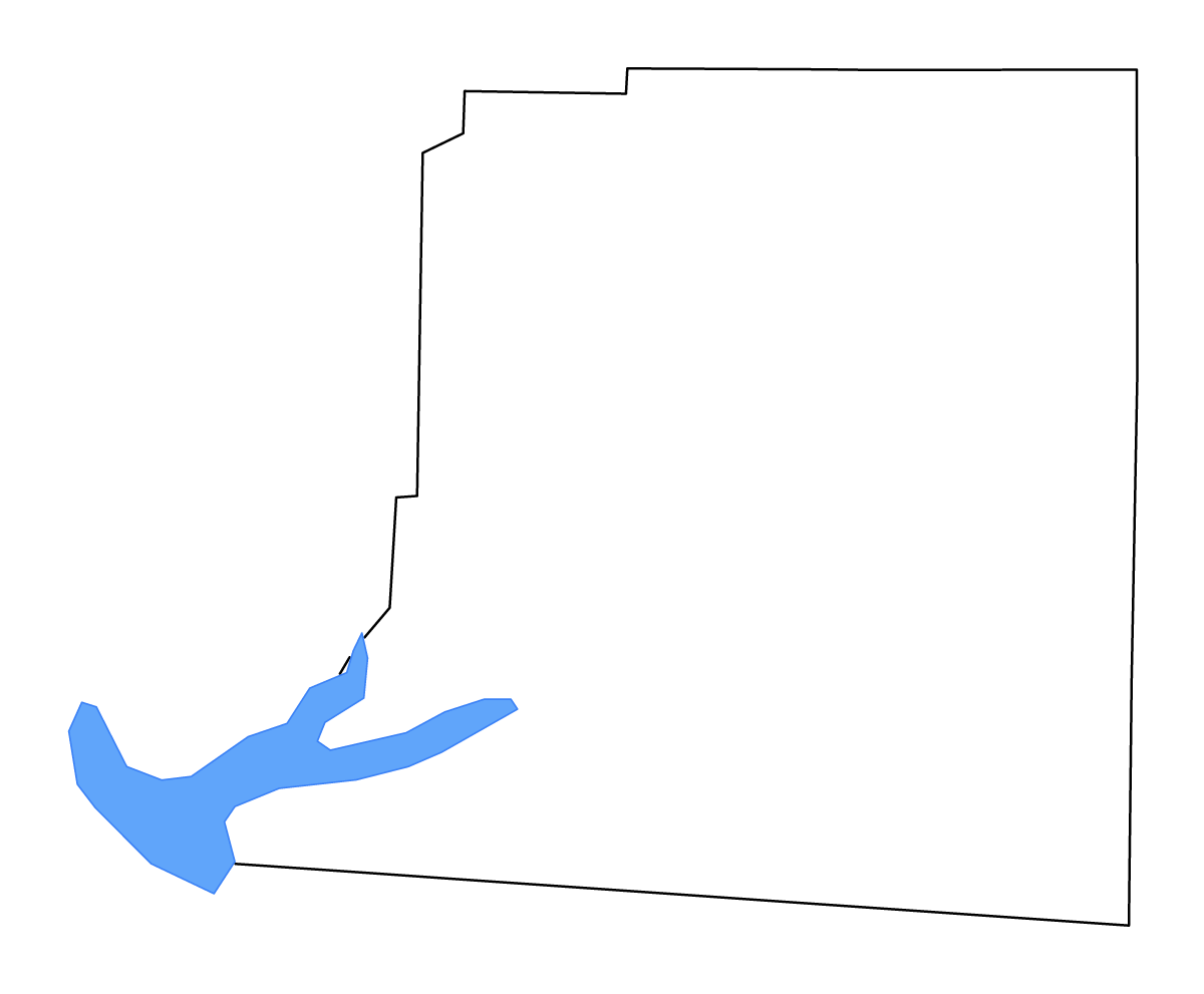 Mapa de contorno de Decatur, Georgia con lagos y ríos.
