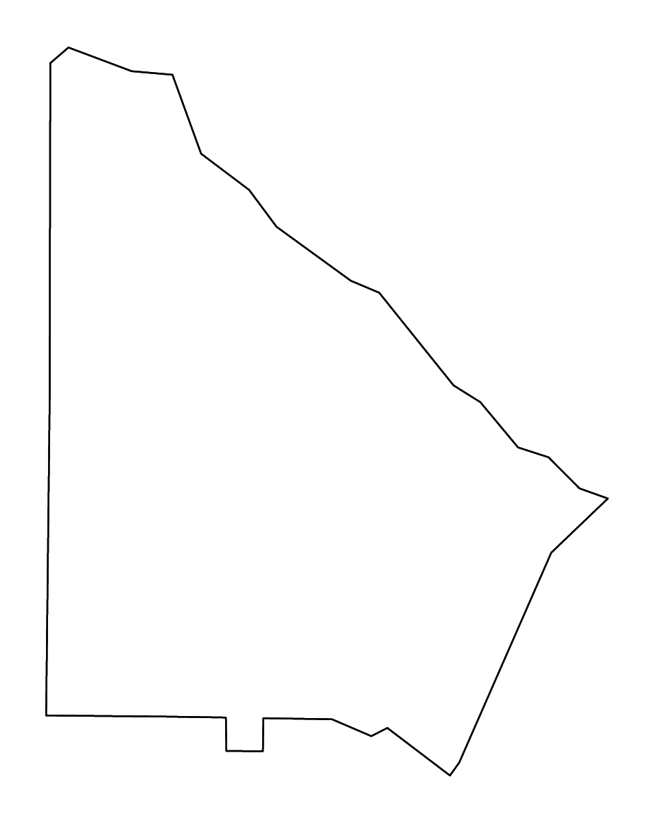 Carte de contour de DeKalb, Georgia avec rivières.