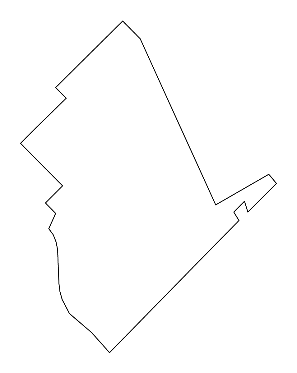 Mapa de contorno de Dodge, Georgia con ríos.