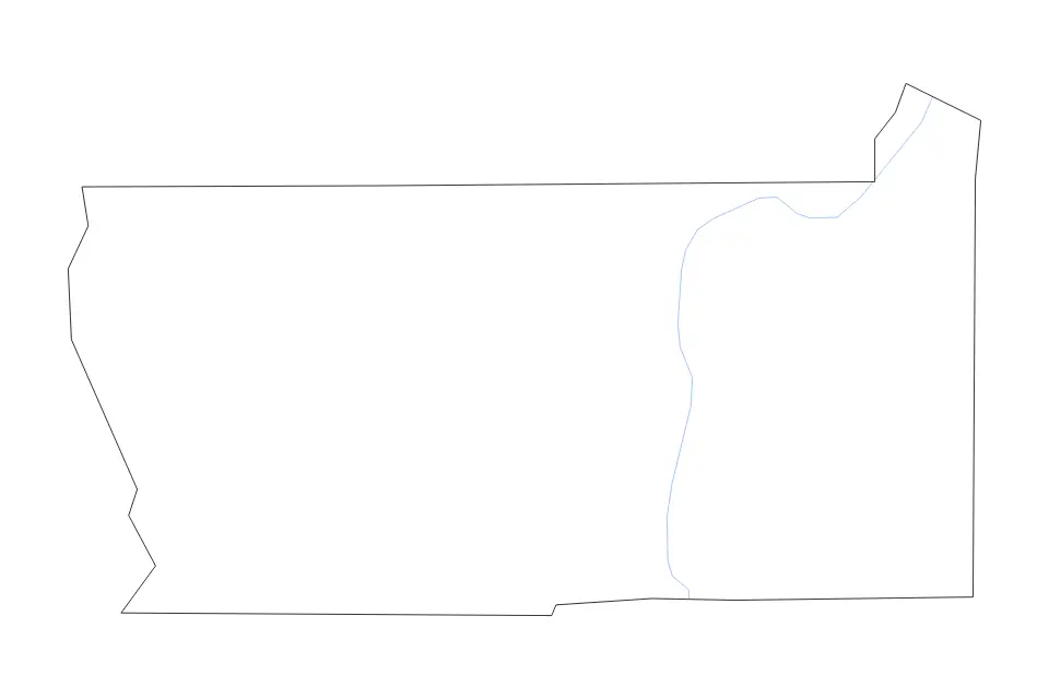 Outline map of Dougherty County, Georgia with subdivision borders and rivers.