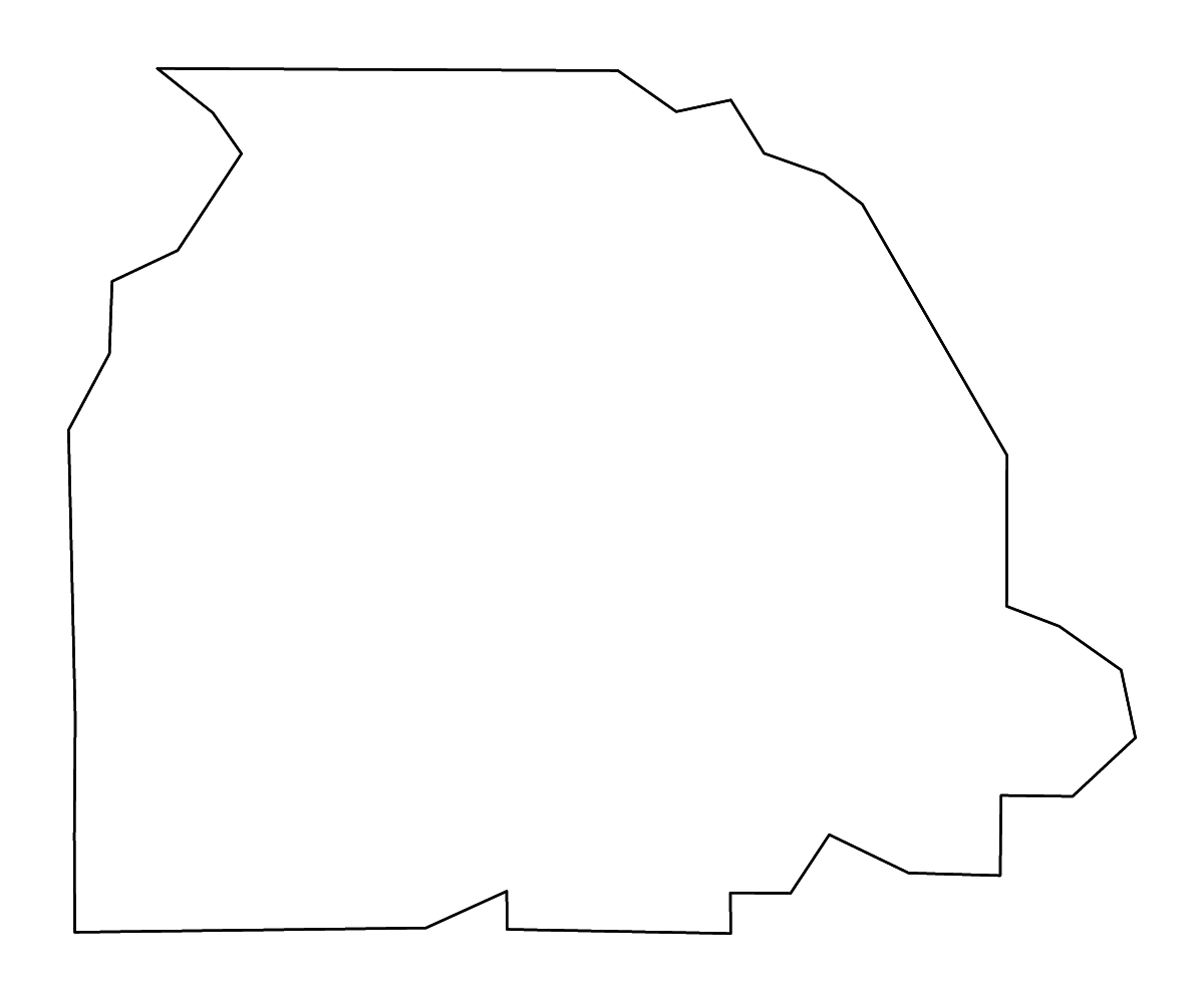 Mapa de contorno de Gilmer, Georgia con ríos.