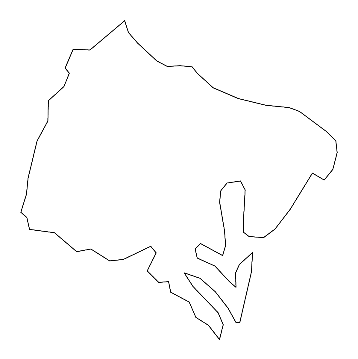 Mapa de contorno de Glynn, Georgia con ríos.
