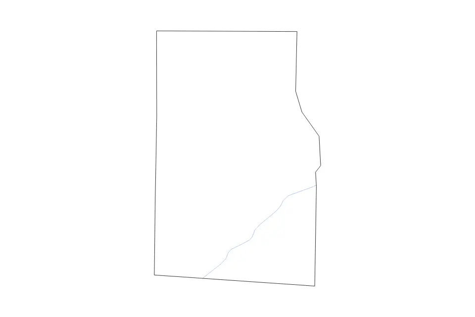 Carte de Grady, Georgia de type contour et rivières pour Amérique du Nord, montrant contour et rivières avec des limites nettes.