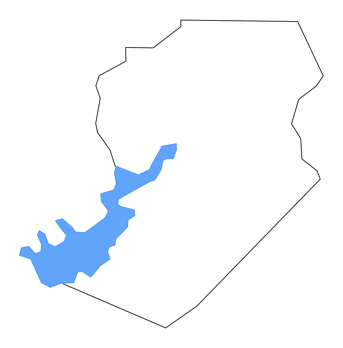 Carte de contour de Hall, Georgia avec lacs et rivières.