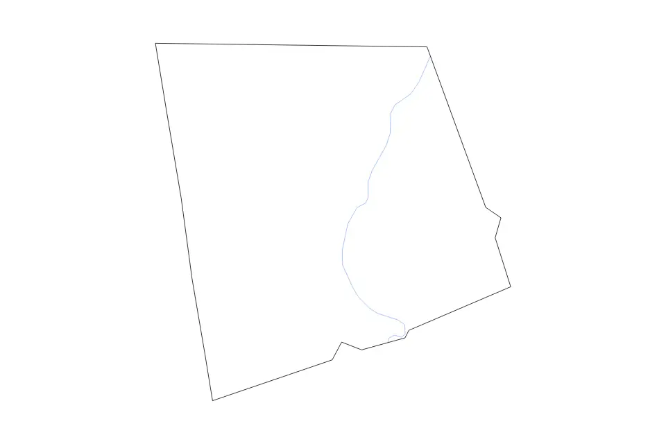 Carte de Heard, Georgia de type contour et rivières pour Amérique du Nord, montrant contour et rivières avec des limites nettes.