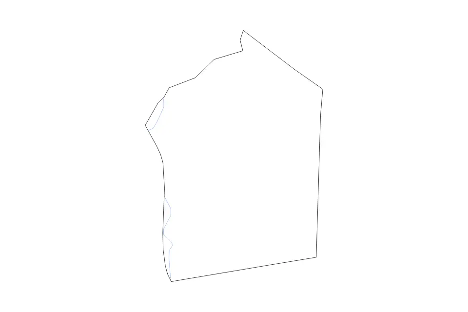 Outline map of Jasper County, Georgia with subdivision borders and rivers.
