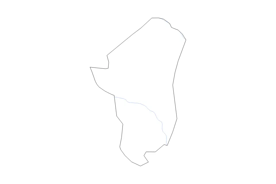 Outline map of Jefferson County, Georgia with subdivision borders and rivers.