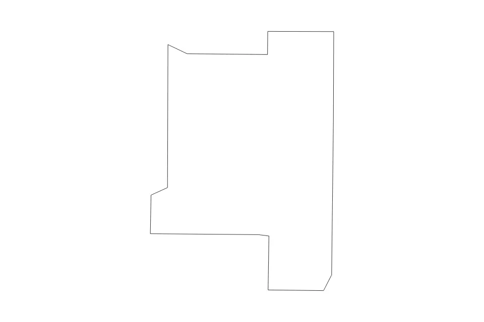 Outline map of Lamar County, Georgia with subdivision borders.