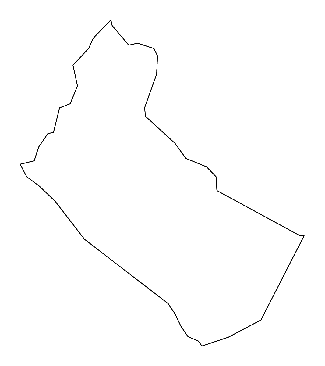 Outline map of Long County, Georgia with rivers.