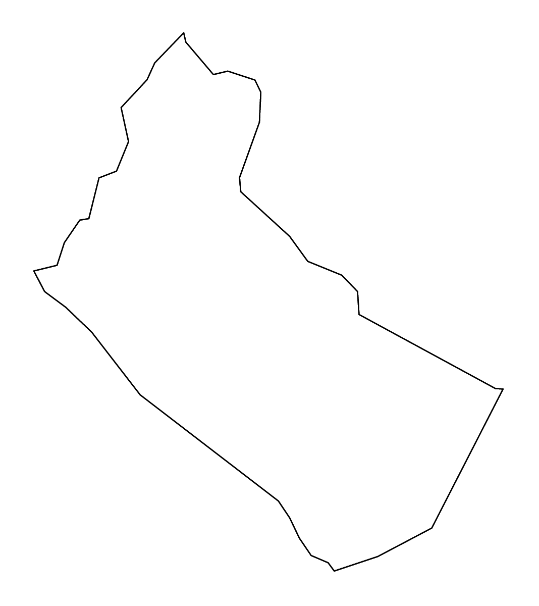 Carte de contour de Long, Georgia avec rivières.